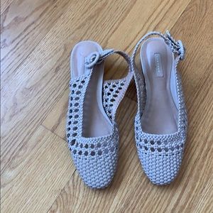 Topshop Lily Cream Woven Slingback Shoes